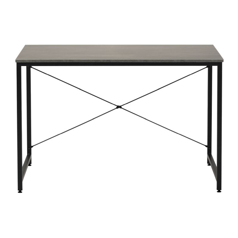 Písací stôl s kovovou konštrukciou, betón, čierny, 120x60 cm