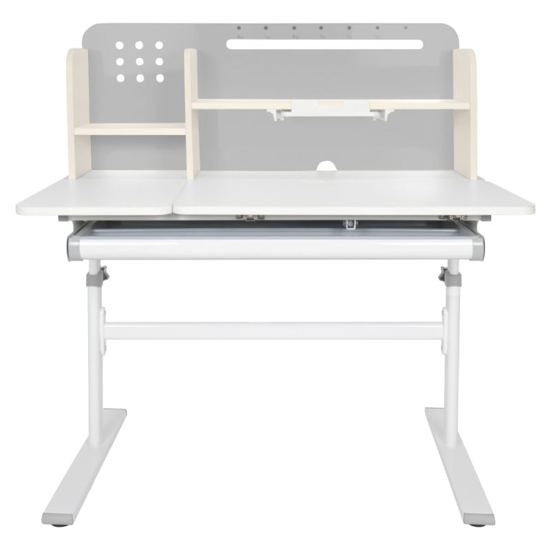 Rastúci písací stôl 100x60cm, sivo-biely