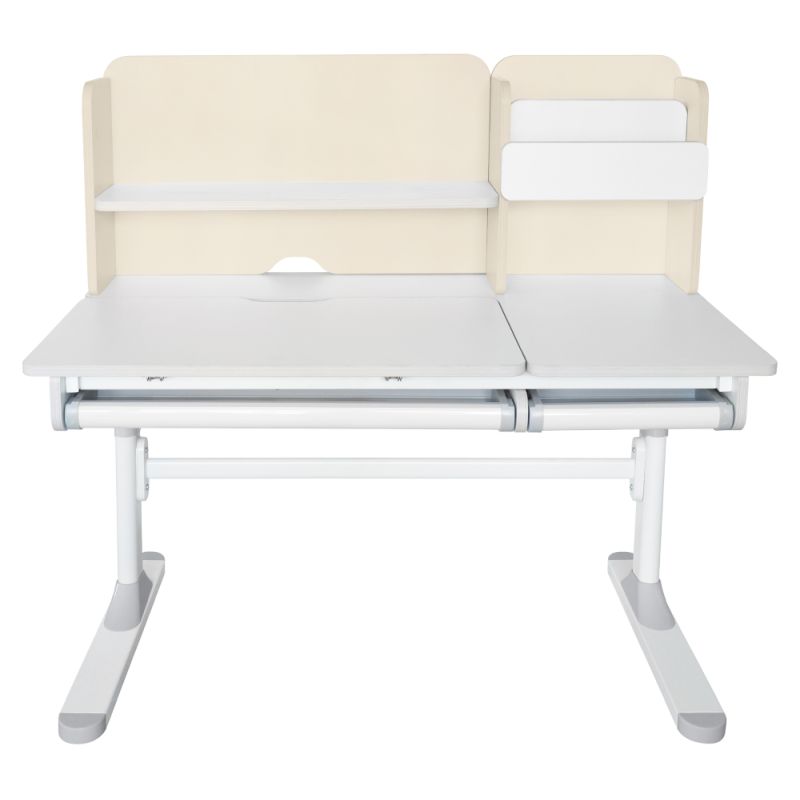 Rastúci písací stôl 120x60cm, natural-biely