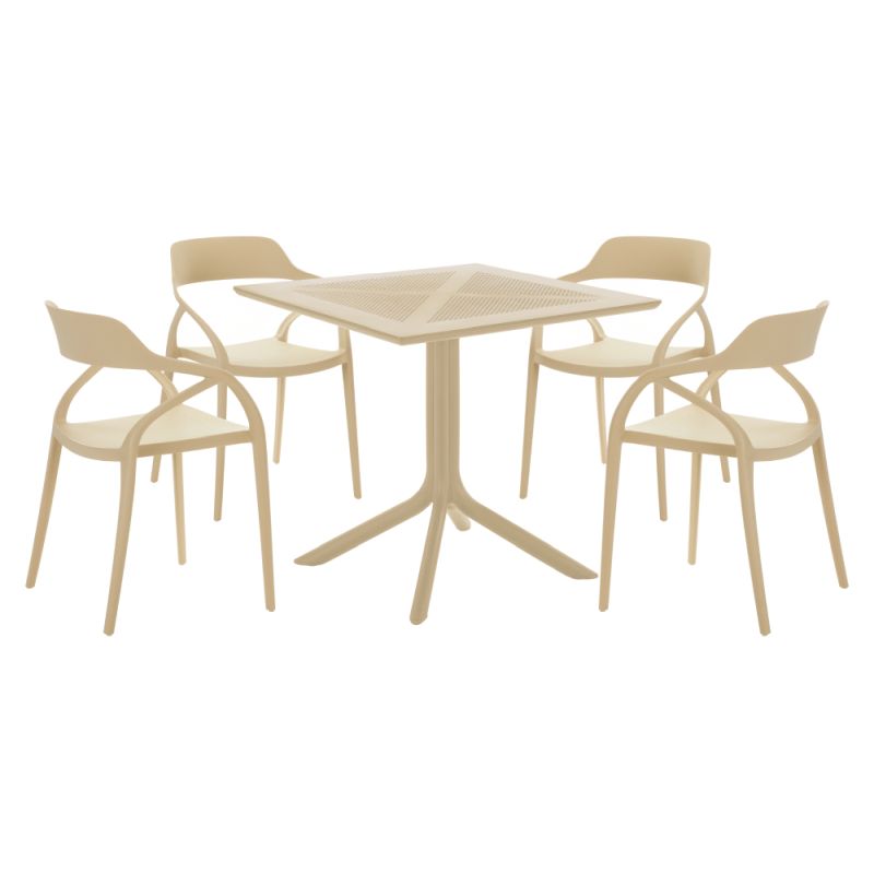 Záhradný stôl z plastu v sivohnedom Taupe farebnom prevedení