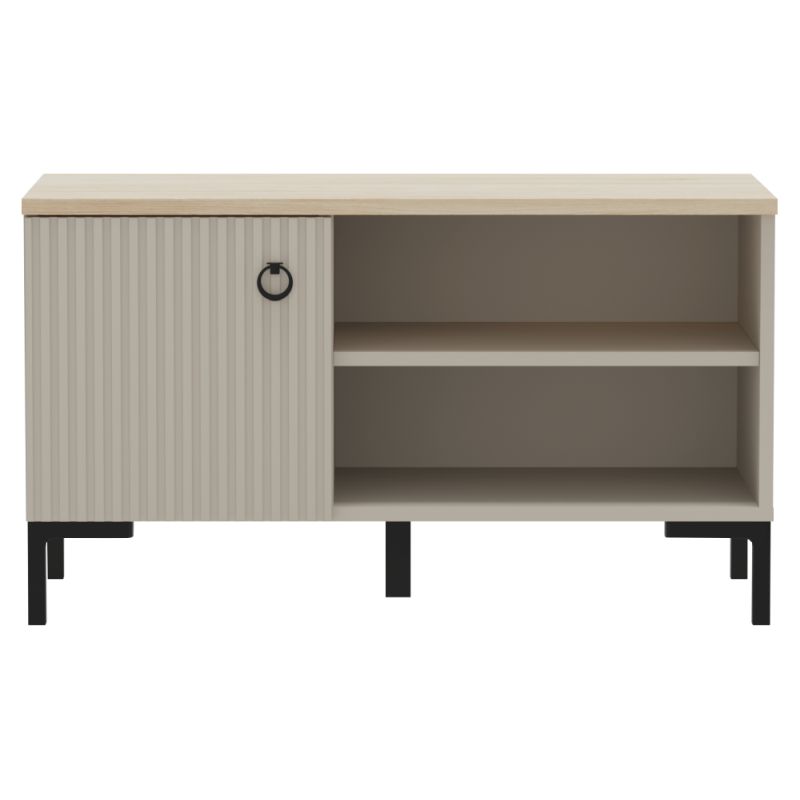 Botník 1D, sivohnedý Taupe, dub silverjack, s dvierkami