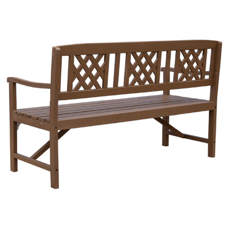 Drevená záhradná lavička z masívu, hnedá, 148cm