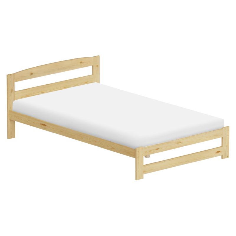 Posteľ 120x200 s roštom, prírodná, borovicové drevo