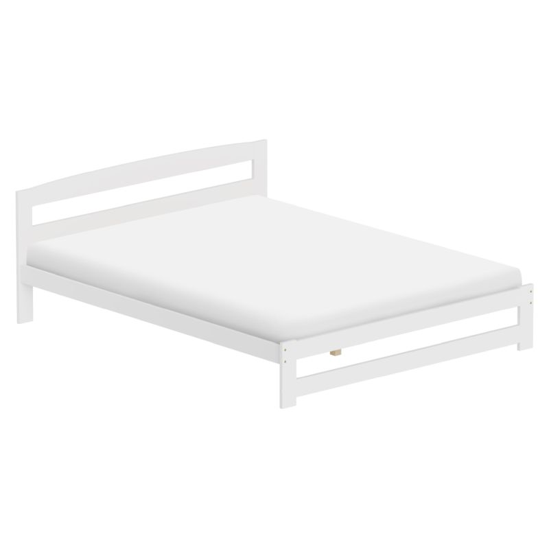 Posteľ 160x200 s roštom, biela, borovicové drevo