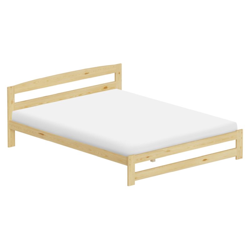 Posteľ 160x200 s roštom, prírodná, borovicové drevo