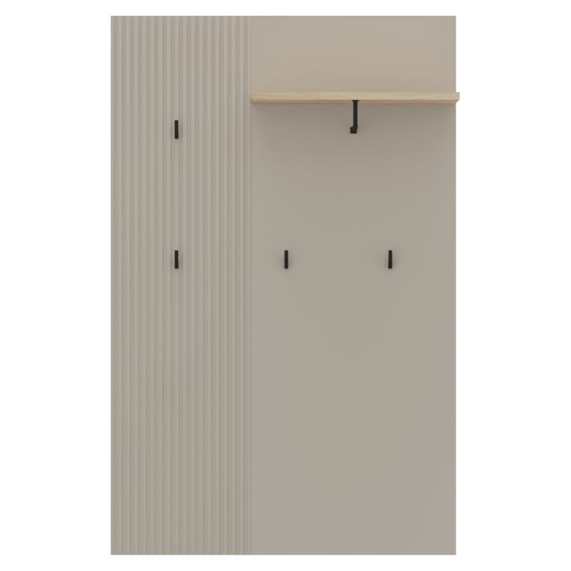 Dizajnový vešiakový panel 85, sivohnedá Taupe, dub silverjack