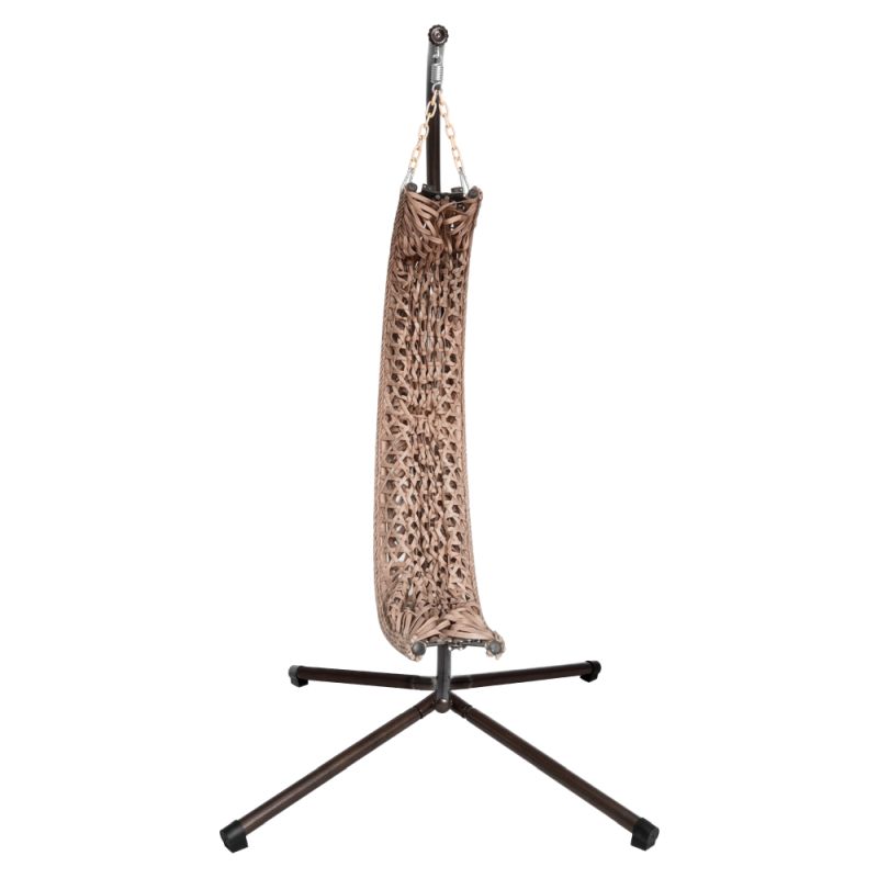 Závesné kreslo, skladacie, medené, krémový vankúš