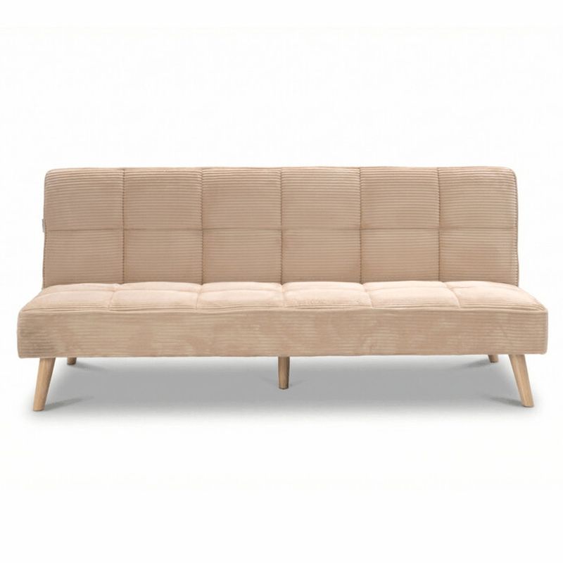 Moderná trojmiestna rozkladacia pohovka, krémová, látka