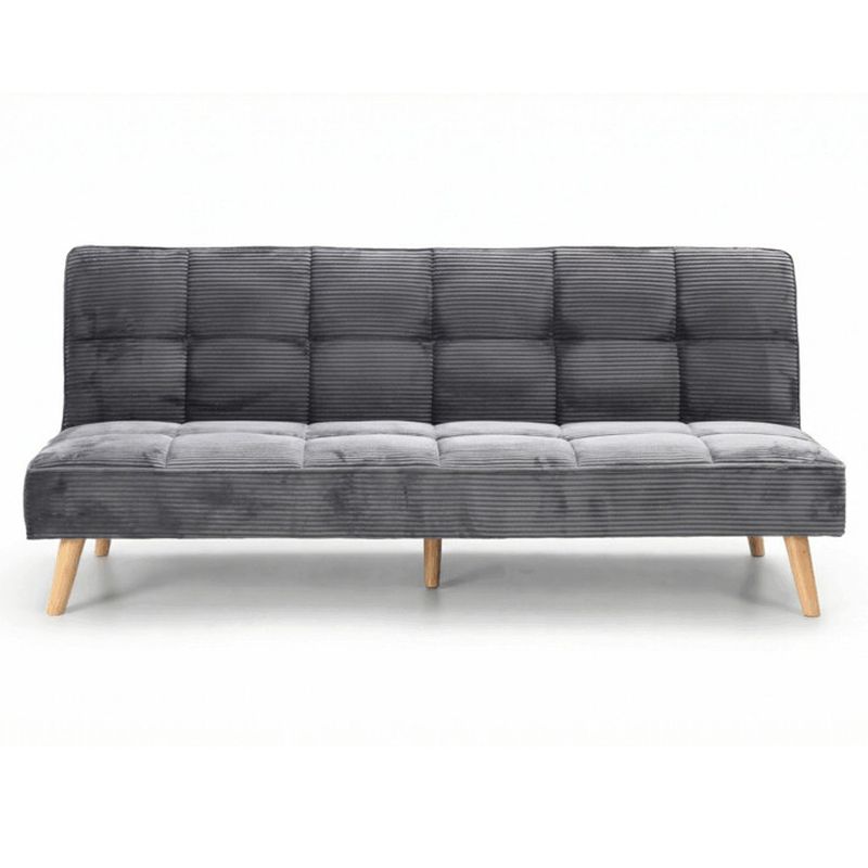 Moderná trojmiestna rozkladacia pohovka, sivá, látka