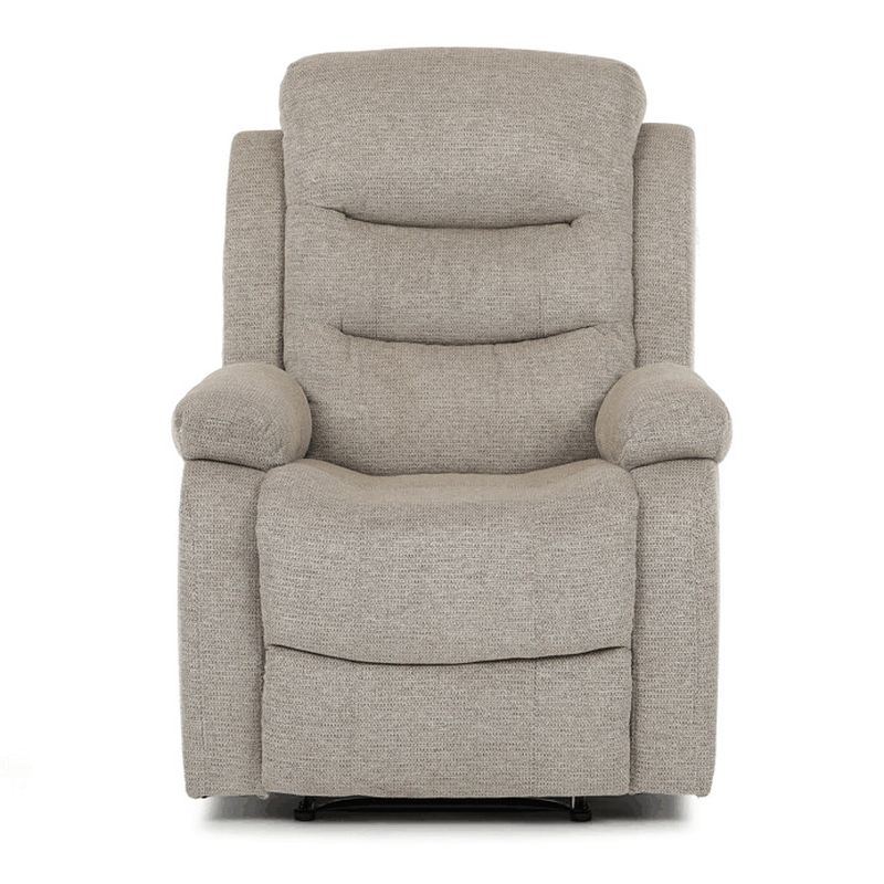 Elegantné polohovacie kreslo, manuálne ovládanie, béžová, látka