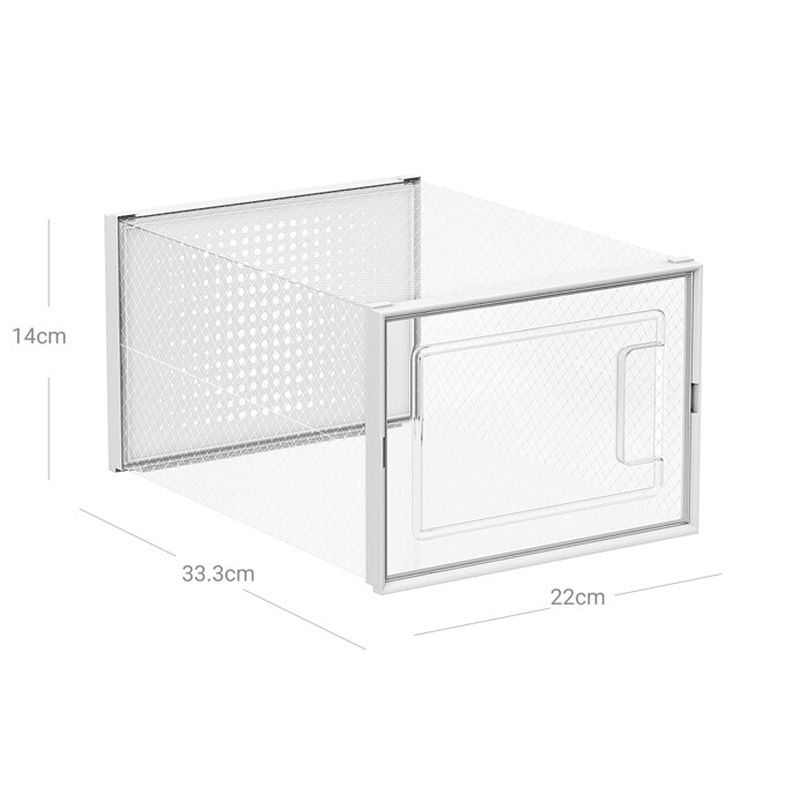 Plastový botník biely s priehľadnými dvierkami