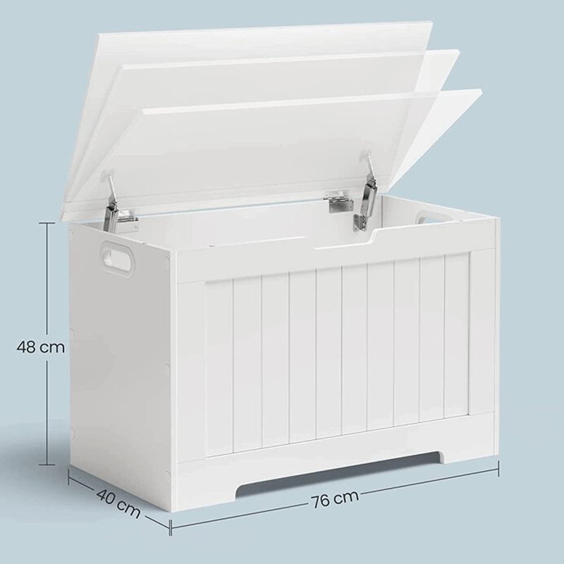 Úložný box z MDF, biely s výklopným vekom