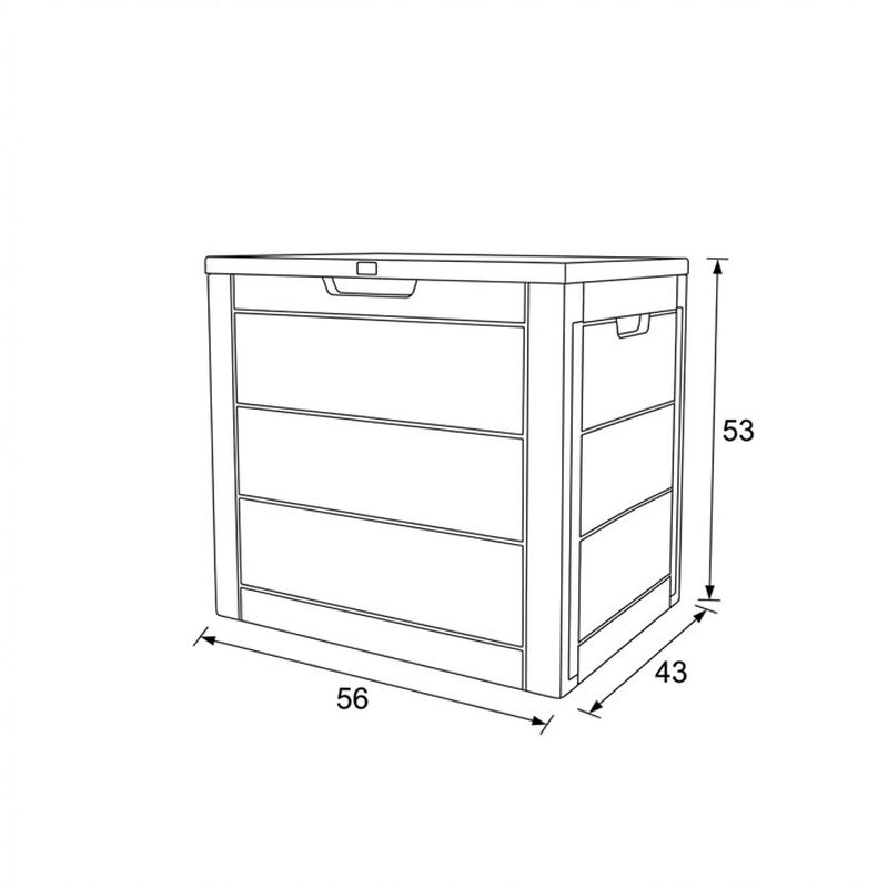 Záhradný úložný box, sivý, 120 l, s dekorom dreva