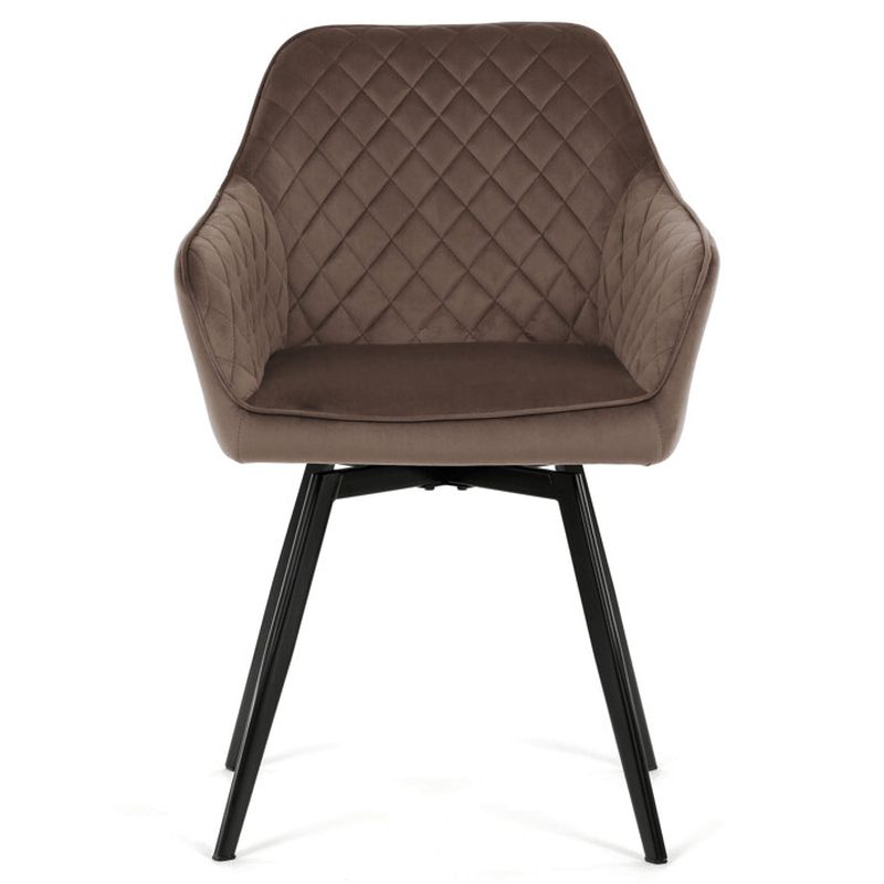 Exkluzívna otočná stolička, hnedá zamatová látka