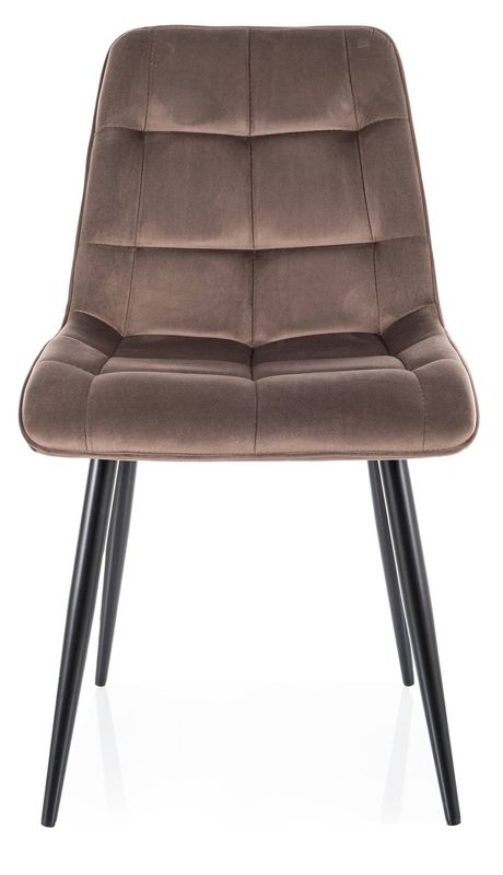 Jedálenská stolička s tvarovaným telom, čierny mat, cappuccino látka