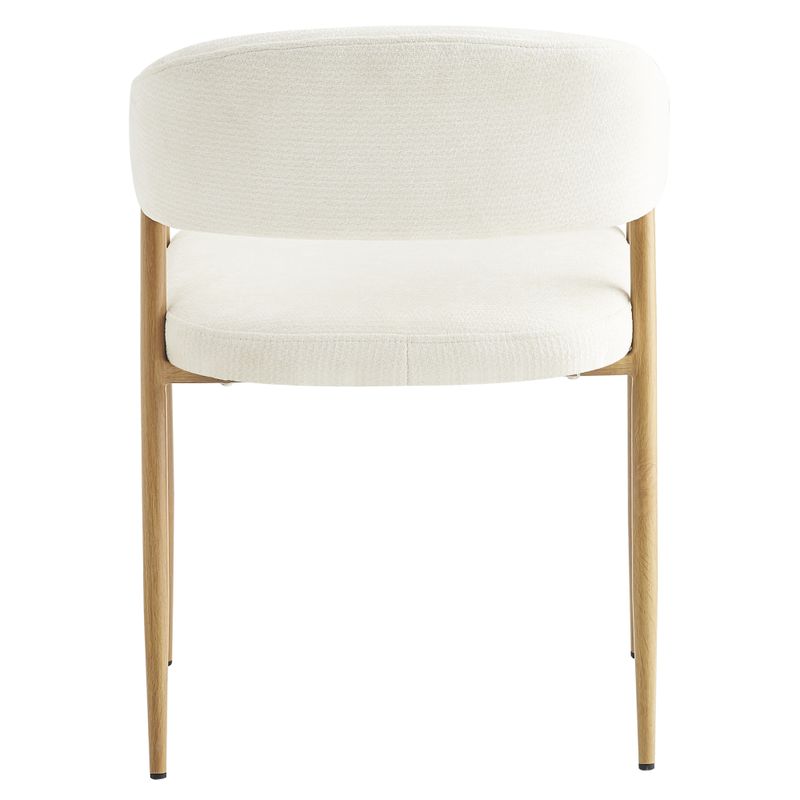 Dizajnové jedálenské kreslo krémové s kovovými nohami v dekore buk