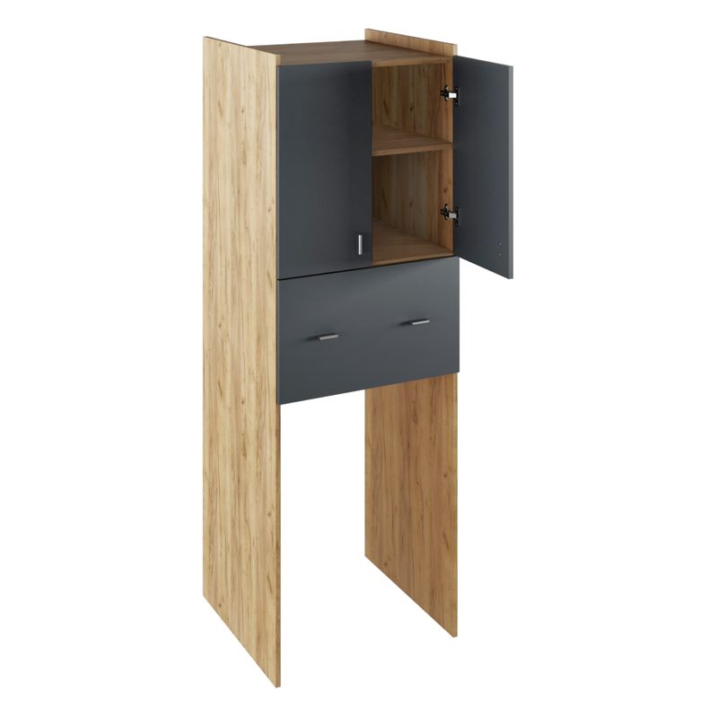 Hlboká skrinka nad práčku, dub artisan, grafit