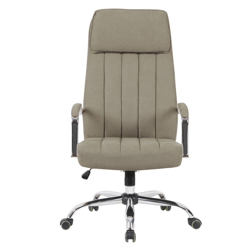 Kancelárske kreslo, béžová látka s chrómovou konštrukciou