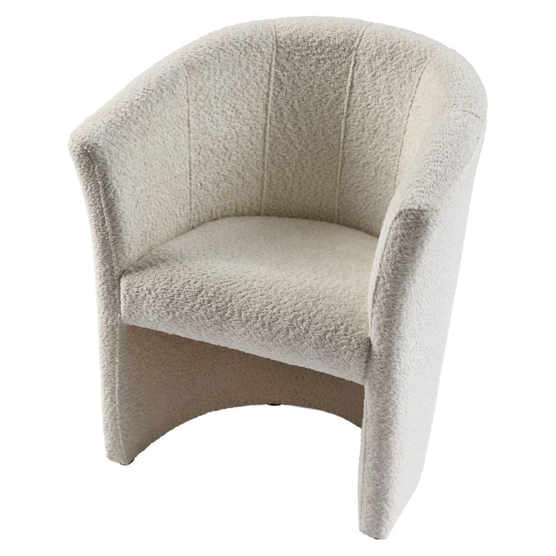 Moderné klubové kreslo, smotanové v látke Coral Boucle