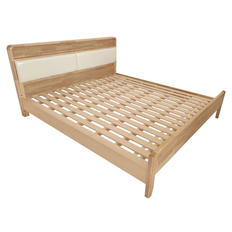Manželská posteľ 180 z masívu s roštom, prírodná