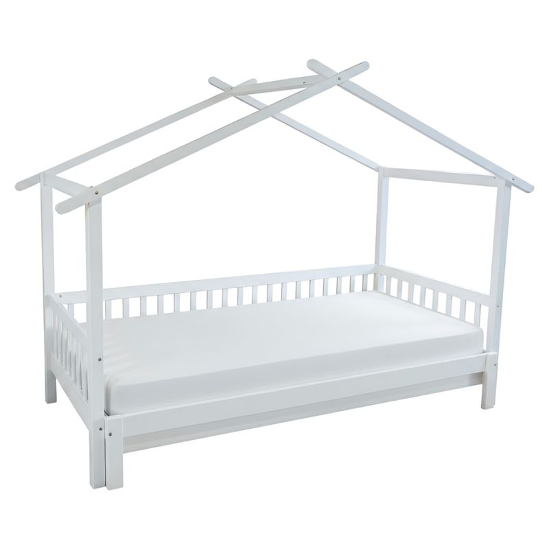 Montessori posteľ rozkladacia 90-180x200 cm, biela, masív