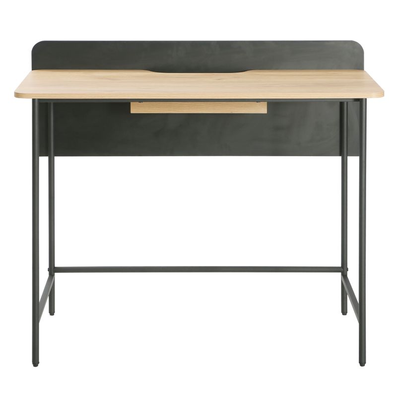 PC stôl v industriálnom štýle, dub, čierny