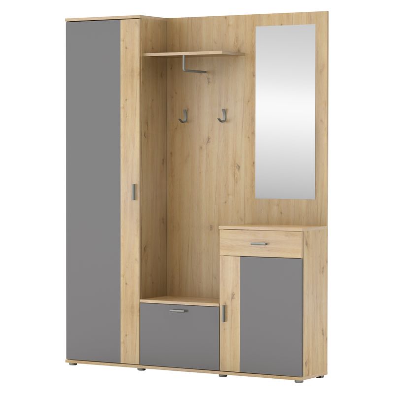 Predsieňová zostava, dub artisan, grafit