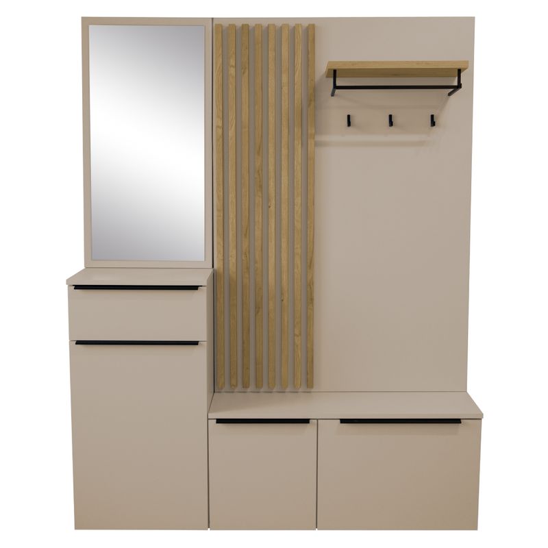 Predsieňová zostava 150 cm, kašmír matná, dub artisan