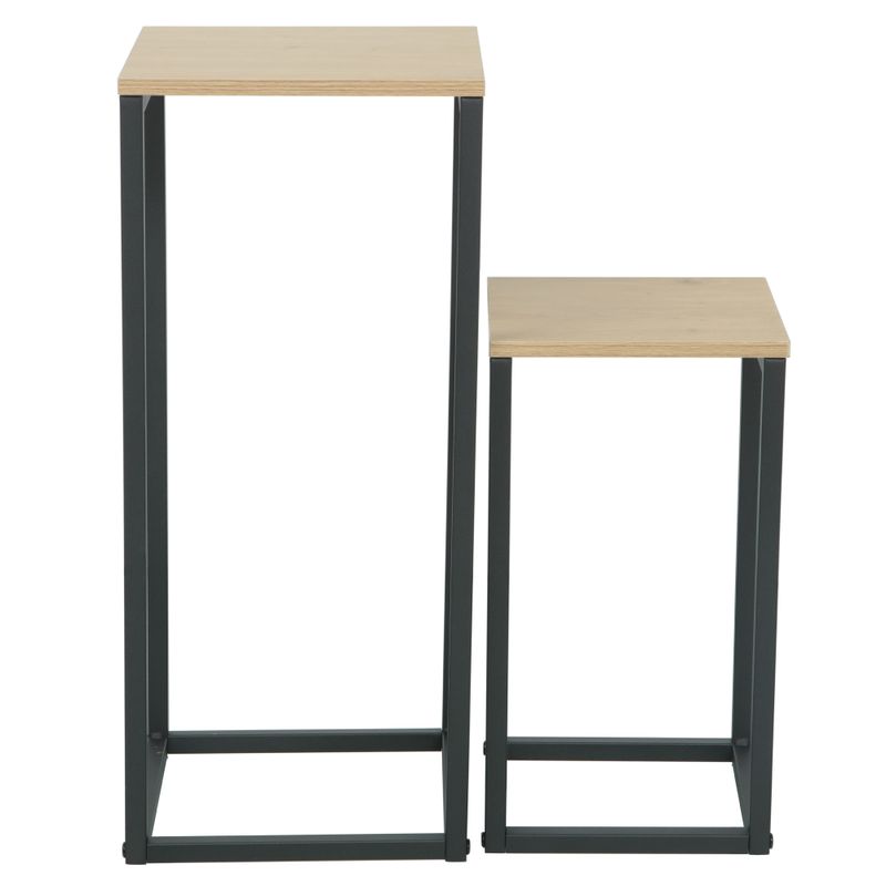 Príručné stolíky, set 2 ks, dub, čierna