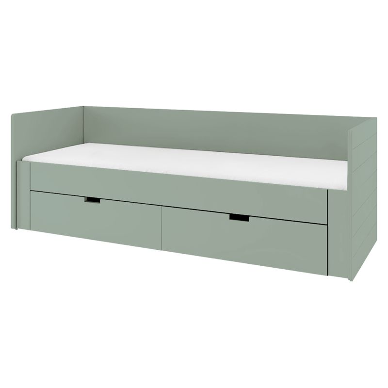 Rozkladacia posteľ 90-180x200 s roštom, sivozelená