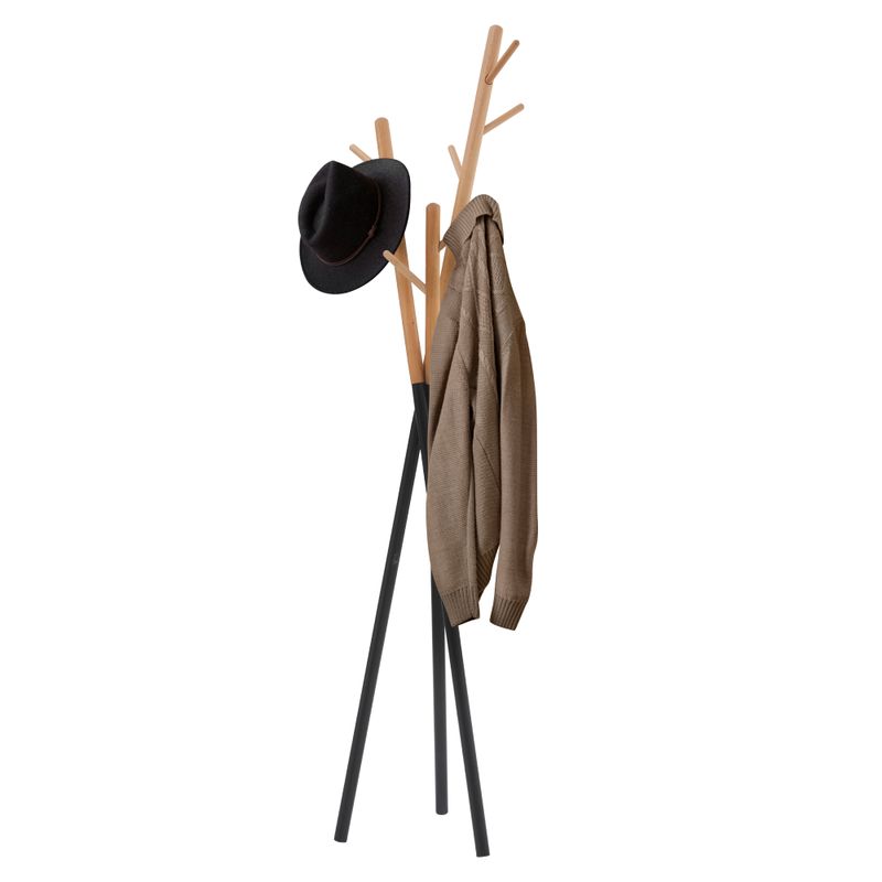 Stojanový vešiak 190 cm, čierny, prírodný