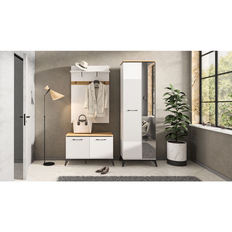 Vešiaková stena, biela, dub evoke