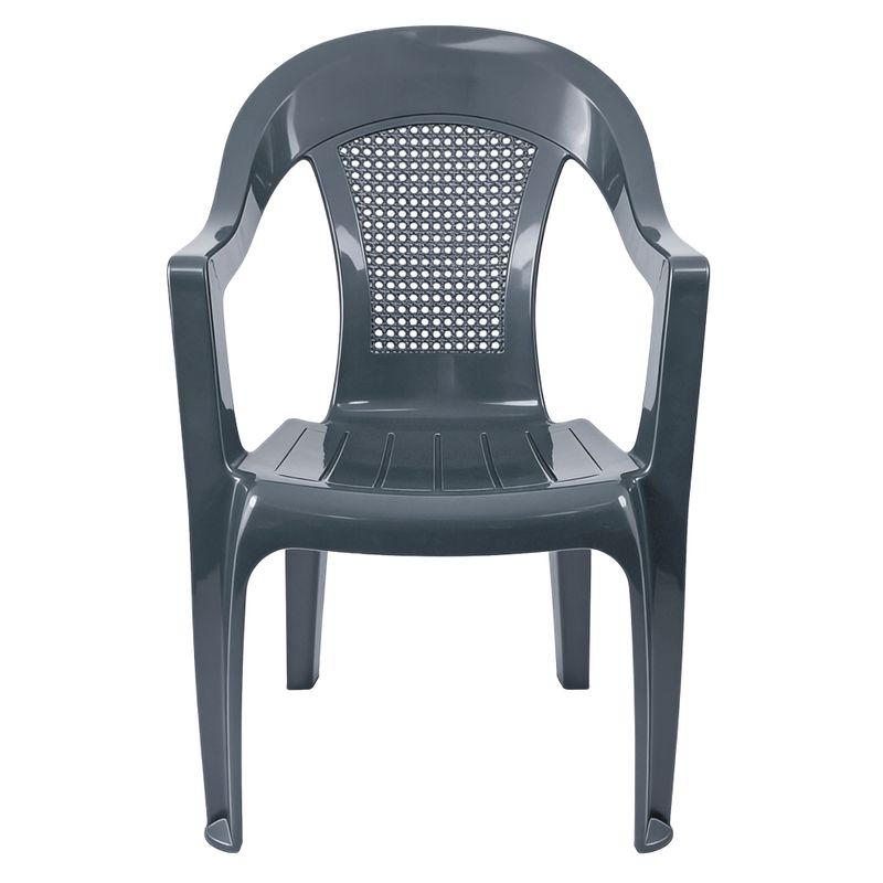 Praktické záhradné stohovateľné kreslo plastové, antracit