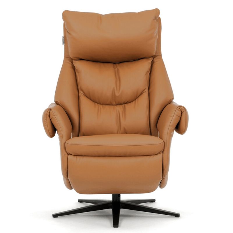 Luxusné béžové kožené relaxačné kreslo s elektrickým polohovaním
