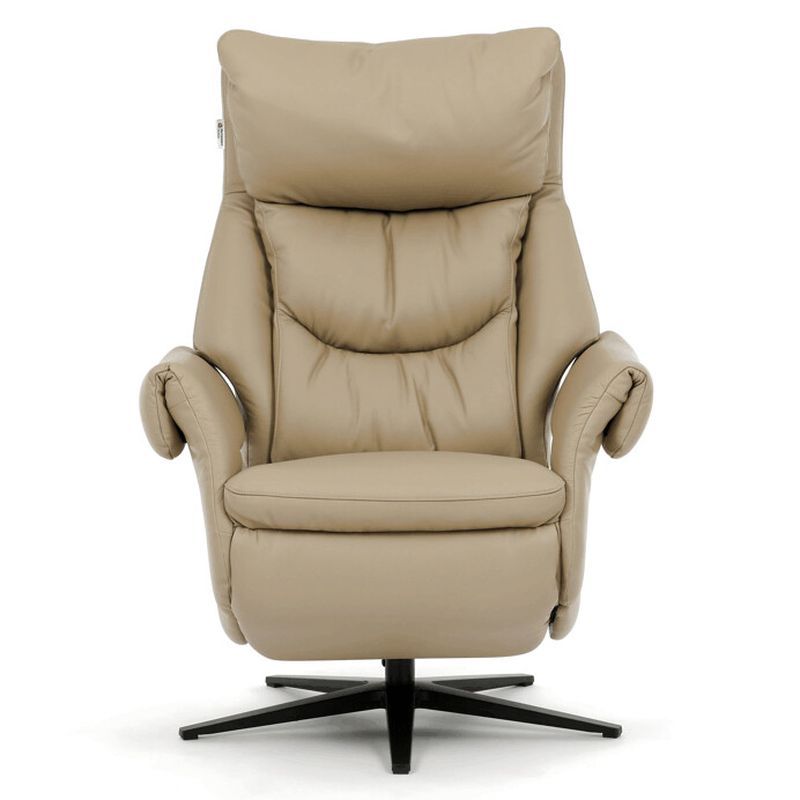 Luxusné krémové kožené relaxačné kreslo s elektrickým polohovaním