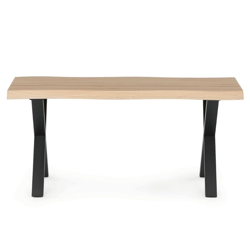 Konferenčný stolík, MDF doska 120x60, dekor divoký dub, nohy čierny kov