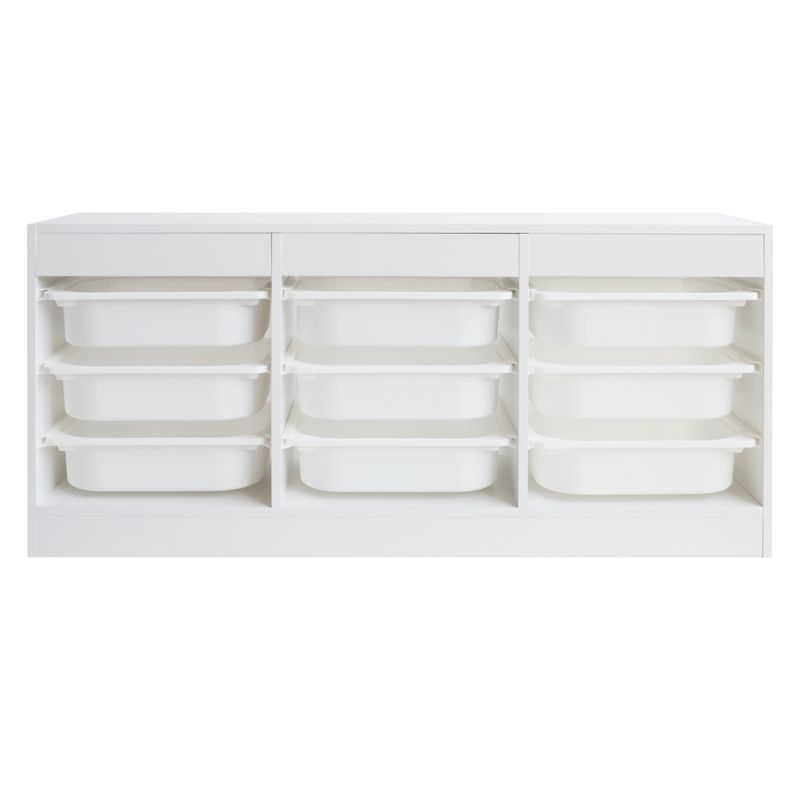Organizér s úložnými boxami z MDF biely