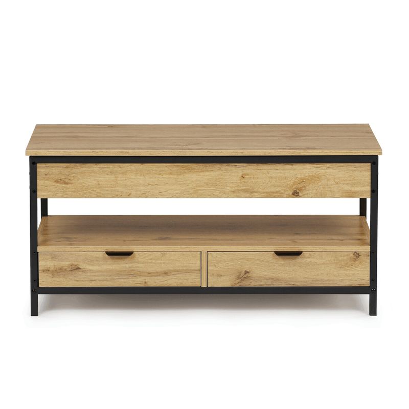 Konferenčný stolík, 100x50cm, MDF dub, nohy čierny kov