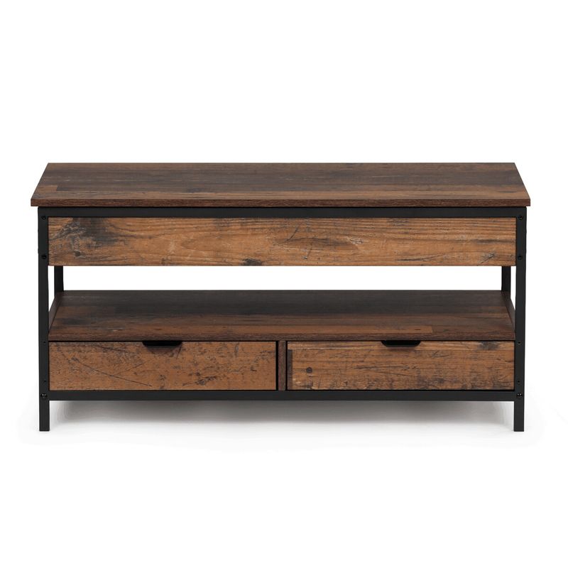 Konferenčný stolík, 100x50cm, MDF old wood, nohy čierny kov