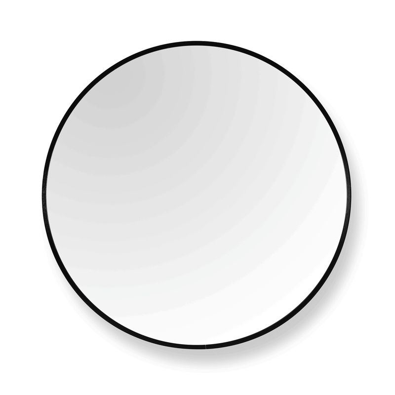Okrúhle závesné zrkadlo 50 cm, čierne