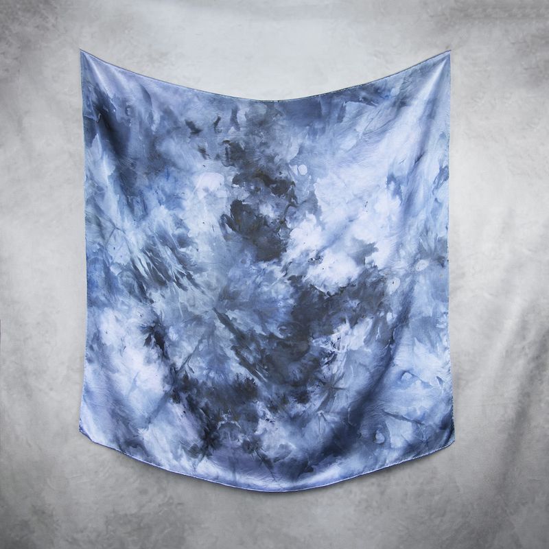 Luxusná hodvábna šatka LIMITED_357 – ručne maľovaný originál, 90 × 90 cm