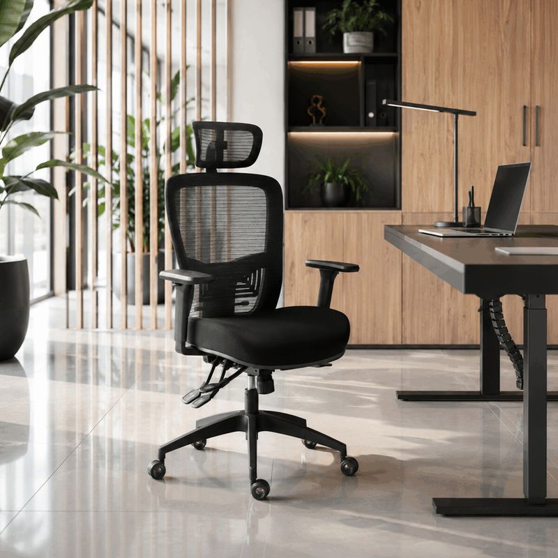 Ergonomická kancelárska stolička čierna, sieťované operadlo, 120 kg