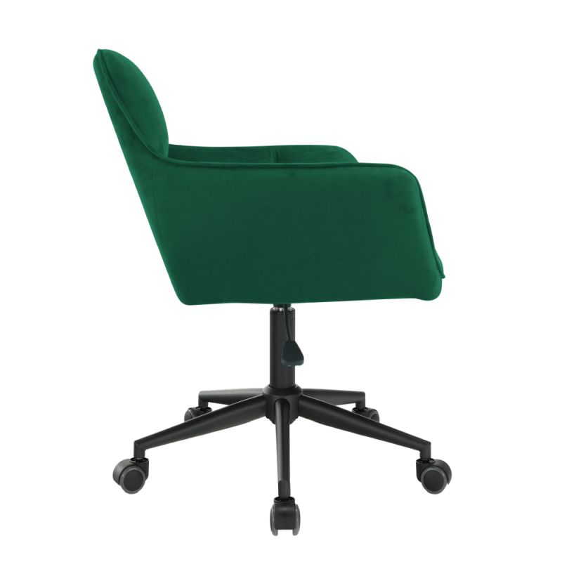 Štýlové kancelárske kreslo v smaragdovej zamatovej látke