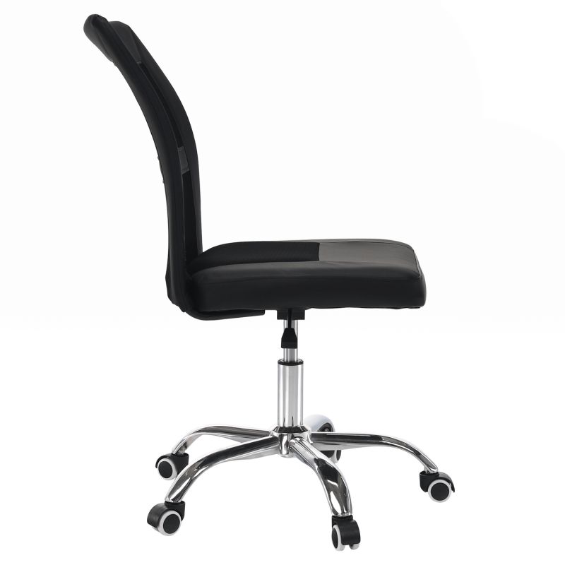 Jednoduché kancelárske kreslo v čiernom prevedení bez podrúčok - posledný kus
