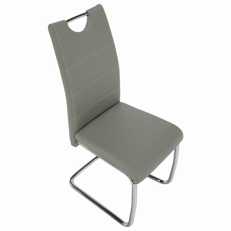 Moderná jedálenská stolička svetlosivá, svetlé šitie