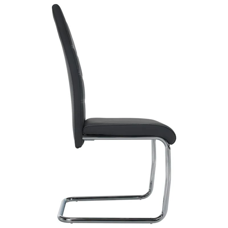 Moderná jedálenská stolička tmavosivá, svetlé šitie