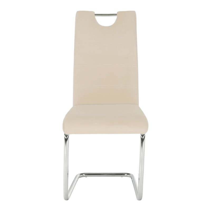 Moderná jedálenská stolička béžová so svetlým šitím
