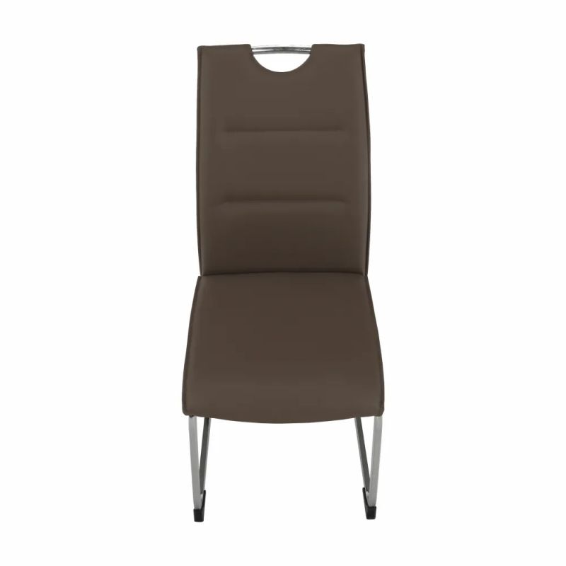 Štýlová jedálenská stolička v hnedej ekokoži