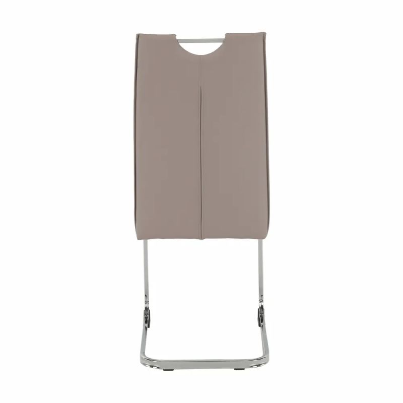 Štýlová jedálenská stolička v svetlohnedej ekokoži