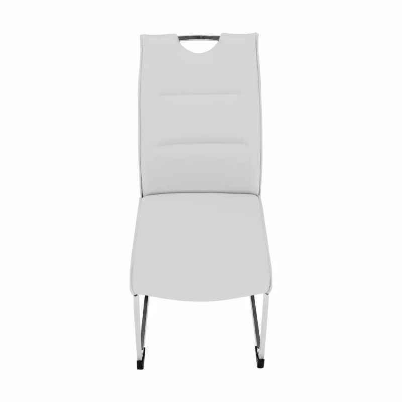 Štýlová jedálenská stolička v svetlosivej ekokoži